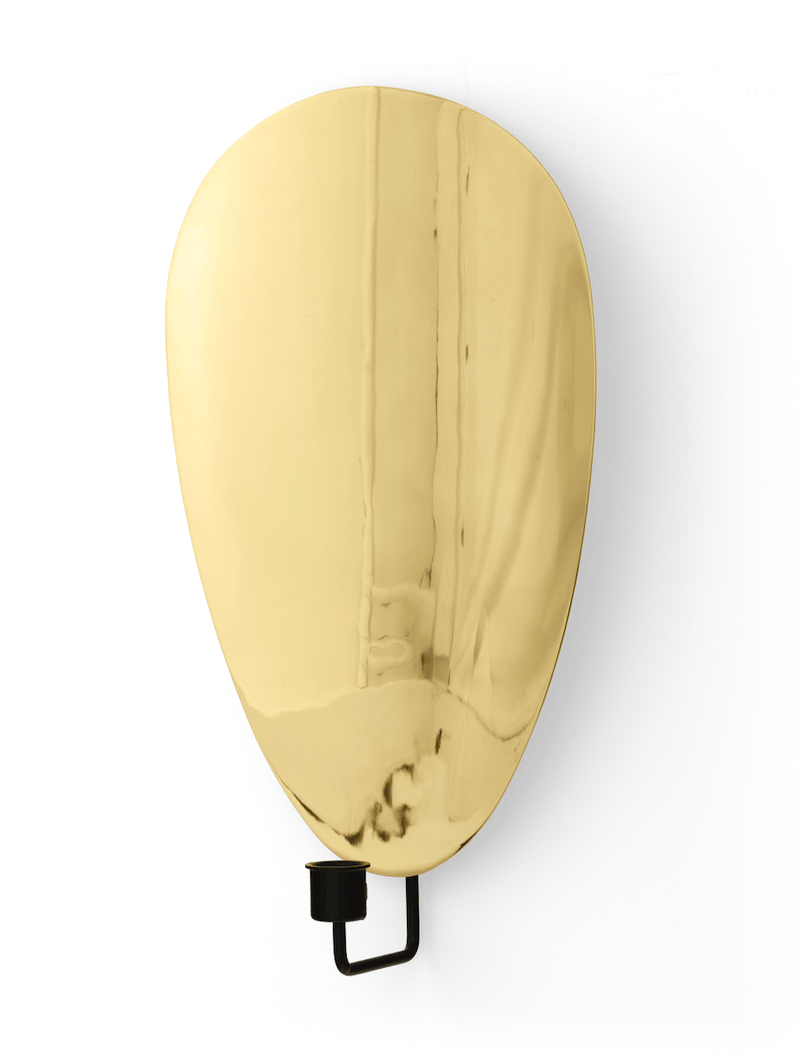 Flambeau Wall Candle Holder - Audo Copenhagen - Candle Holders - Small - Black/Polished Brass - HORNE