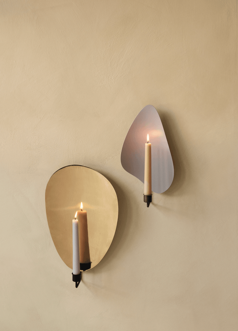 Flambeau Wall Candle Holder - Audo Copenhagen - Candle Holders - Small - Black/Polished Brass - HORNE