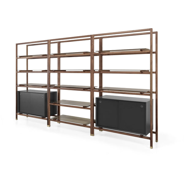 Float Bookshelf - Large - WeWOOD - Shelving - Walnut - With Cabinet - HORNE