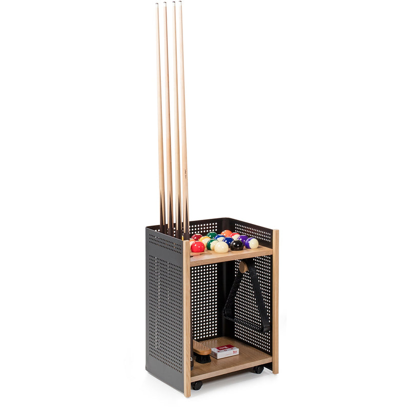Floor Cue Rack for Diagonal Pool Table - RS Barcelona - Games + Recreation - White - Iroko - HORNE