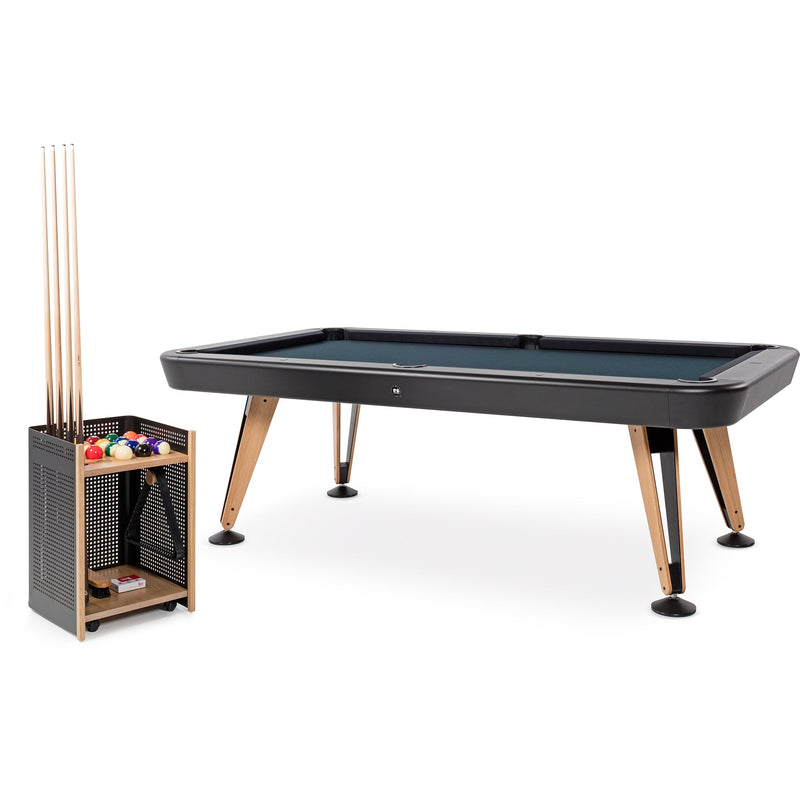 Floor Cue Rack for Diagonal Pool Table - RS Barcelona - Games + Recreation - White - Iroko - HORNE