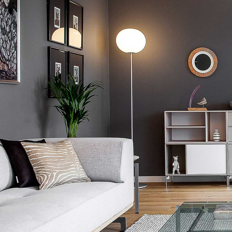 Flos Glo - Ball Dimmable Floor Lamp - Large/F3 - Flos - Floor Lamps - Matte Black - F3: 72.83