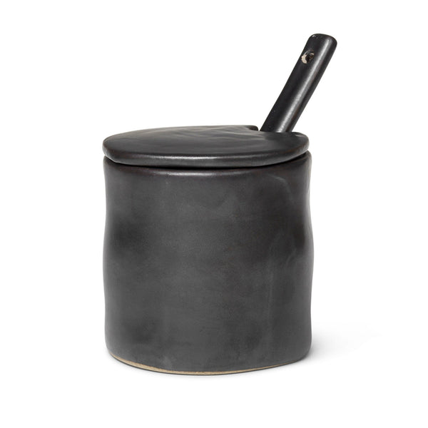 Flow Jam Jar with Spoon - Ferm Living - Organization + Food Storage - Black - HORNE