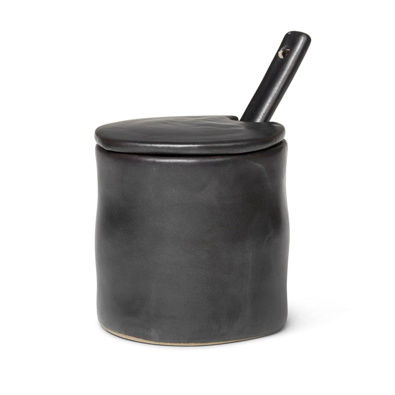 Flow Jam Jar with Spoon - Ferm Living - Organization + Food Storage - Black - HORNE