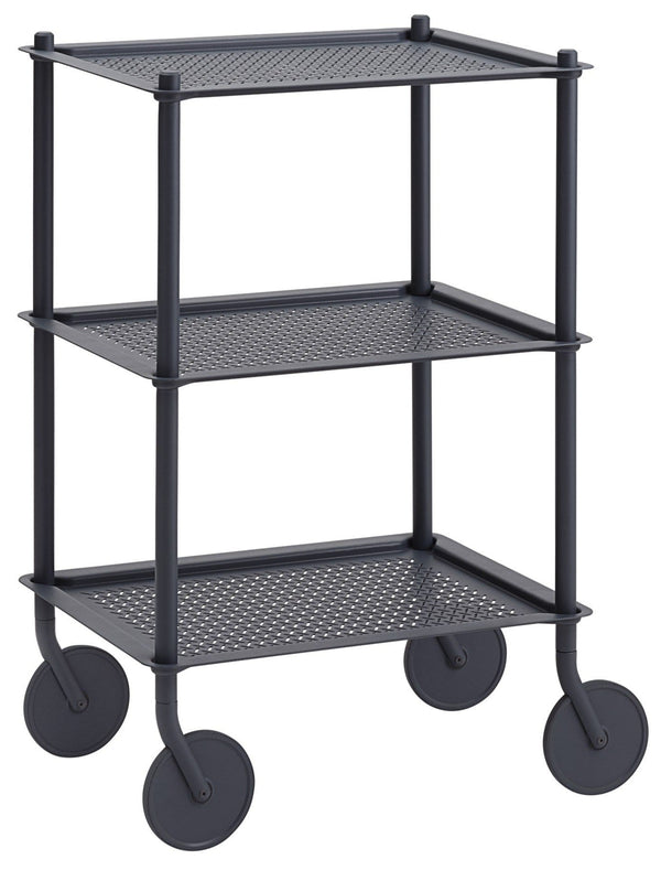 Flow Trolley - 3 Layer - Muuto - Trolleys + Carts - Blue - Grey - HORNE