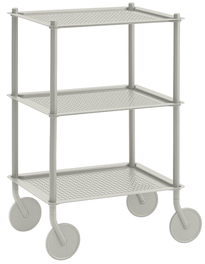 Flow Trolley - 3 Layer - Muuto - Trolleys + Carts - Blue - Grey - HORNE