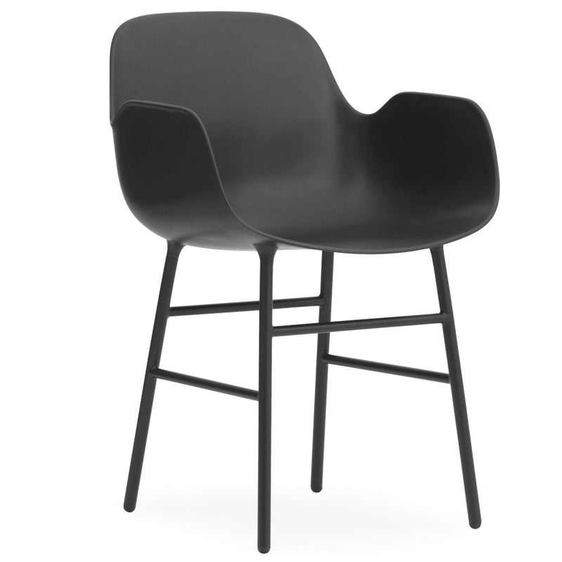 Form Armchair - Normann Copenhagen - Chairs - Black - Lacquered Steel - HORNE