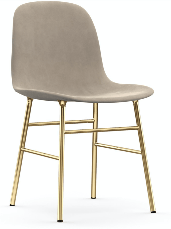 Form Chair Fully Upholstered - Brass - Normann Copenhagen - Chairs - Sorensen Leather Ultra - Black - HORNE