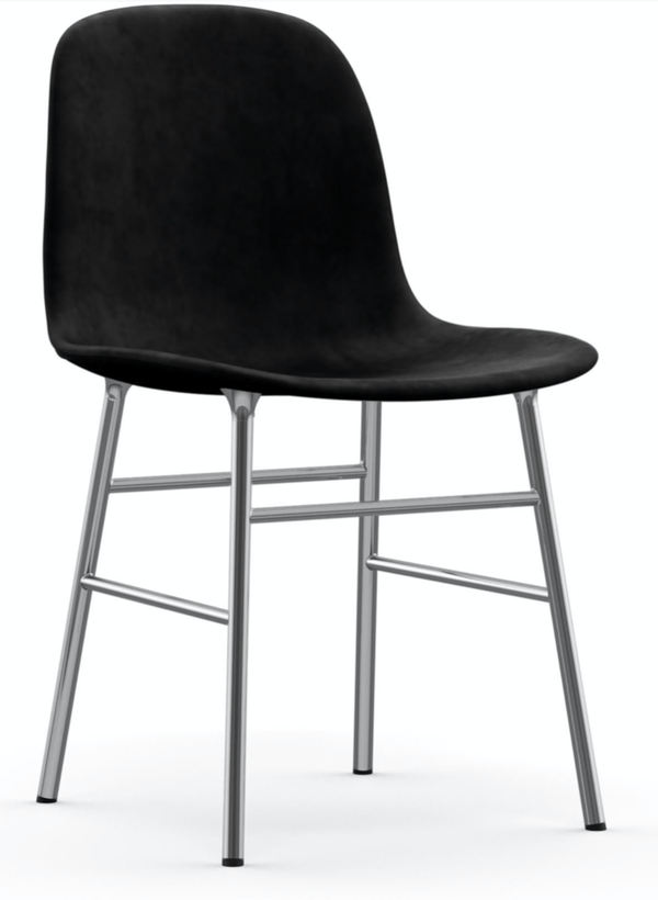 Form Chair Fully Upholstered - Chrome - Normann Copenhagen - Chairs - Sorensen Leather Ultra - Black - HORNE