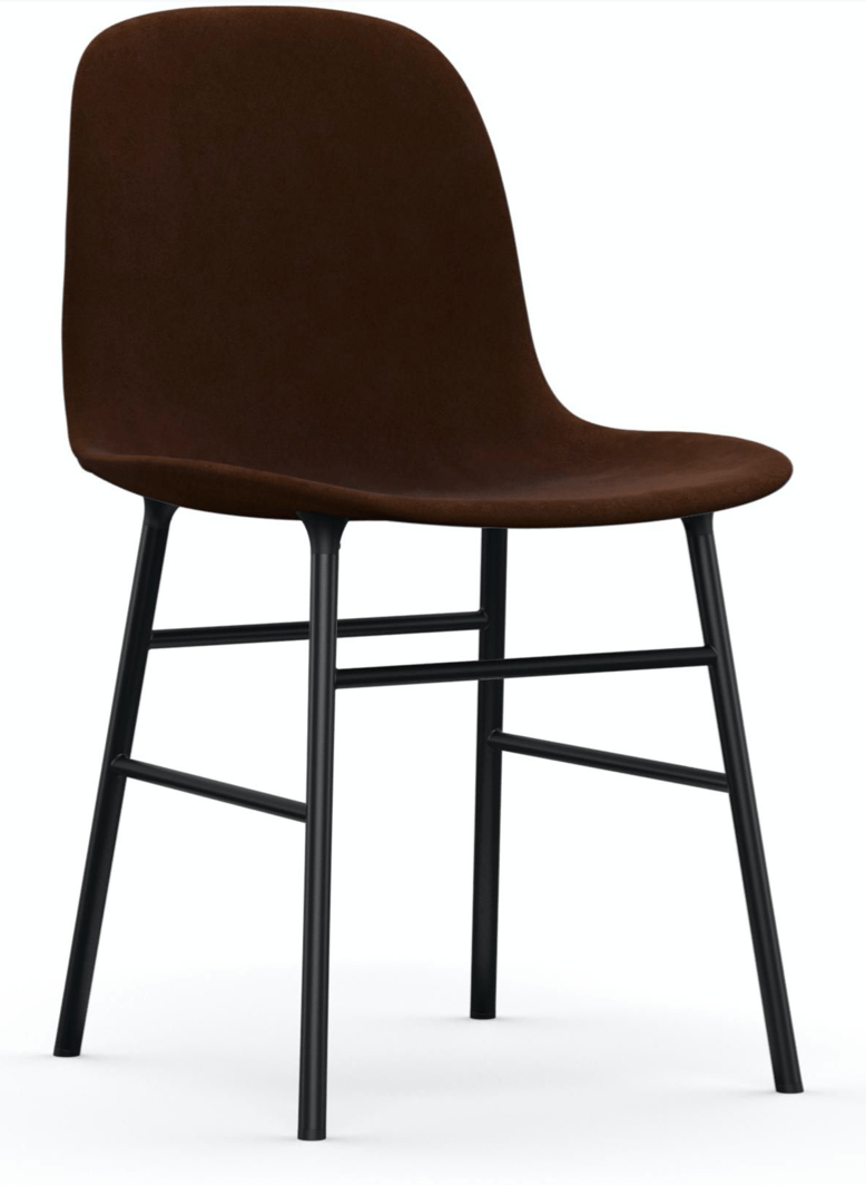 Form Chair Fully Upholstered - Lacquered Steel - Normann Copenhagen - Chairs - Black Steel - Sorensen Leather Ultra - Black - HORNE