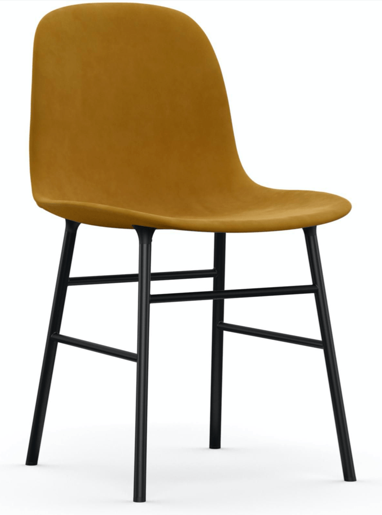 Form Chair Fully Upholstered - Lacquered Steel - Normann Copenhagen - Chairs - Black Steel - Sorensen Leather Ultra - Black - HORNE