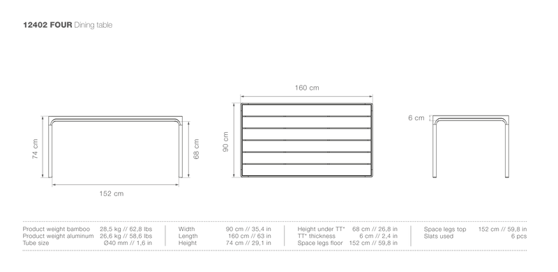 FOUR Dining Table - HOUE - Outdoor Furniture - 35.4