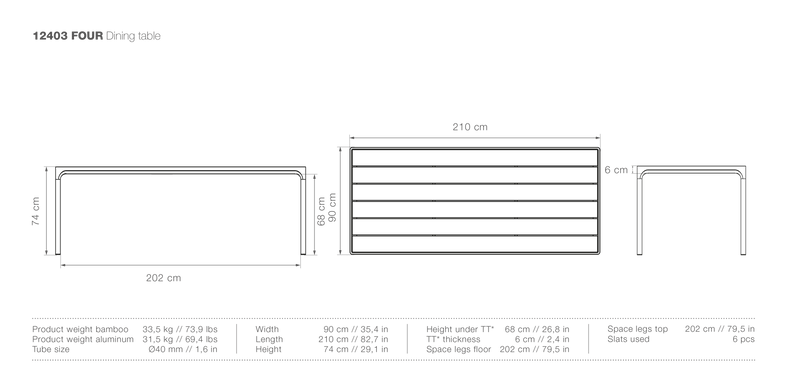 FOUR Dining Table - HOUE - Outdoor Furniture - 35.4