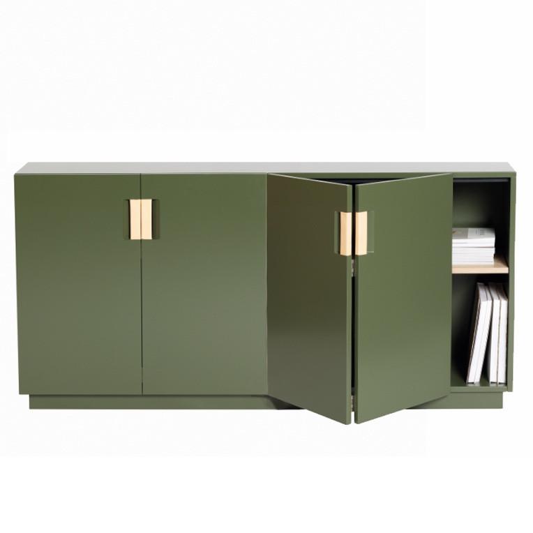 Frame 160 Cabinet - Low - Asplund - Sideboards + Cabinets - Green Khaki - 45 - Natural - HORNE