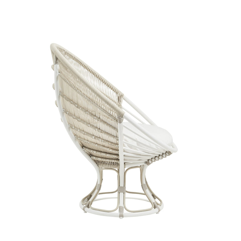 Franco Albini Luna Sun Chair - Exterior - Sika Design - Outdoor Furniture - Dove White - Tempotest White Canvas - HORNE