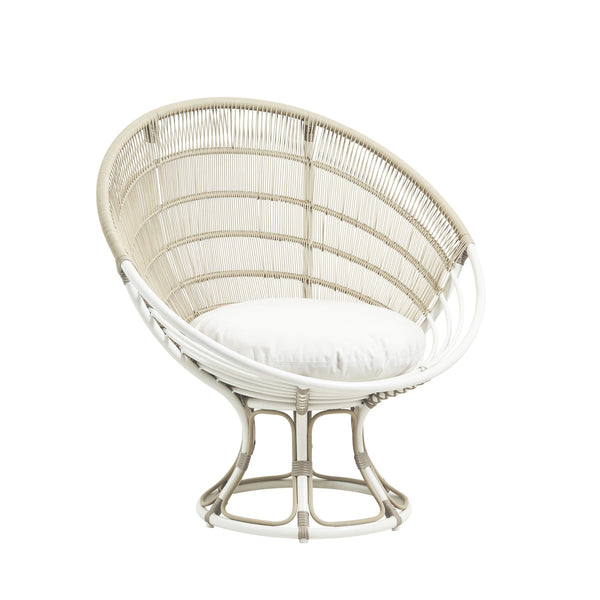 Franco Albini Luna Sun Chair - Exterior - Sika Design - Outdoor Furniture - Dove White - Tempotest White Canvas - HORNE