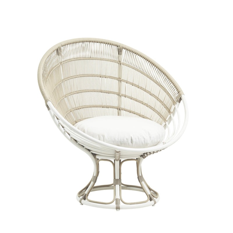 Franco Albini Luna Sun Chair - Exterior - Sika Design - Outdoor Furniture - Dove White - Tempotest White Canvas - HORNE