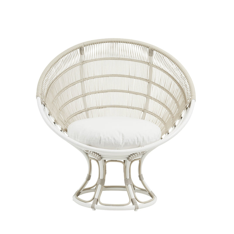 Franco Albini Luna Sun Chair - Exterior - Sika Design - Outdoor Furniture - Dove White - Tempotest White Canvas - HORNE