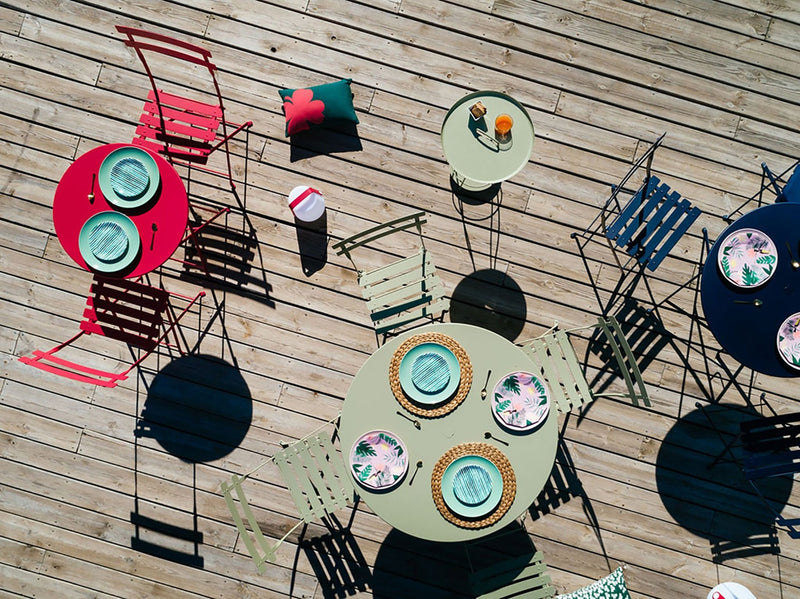 French Bistro Folding Chair - Set of 2 - Fermob - Outdoor Furniture - Acapulco Blue - HORNE