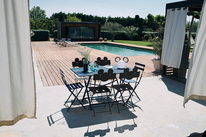 French Bistro Folding Chair - Set of 2 - Fermob - Outdoor Furniture - Acapulco Blue - HORNE