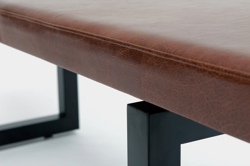 GAX 16 Leather Bench - Matte Black Base - Artless - Stools + Benches + Ottomans - 48