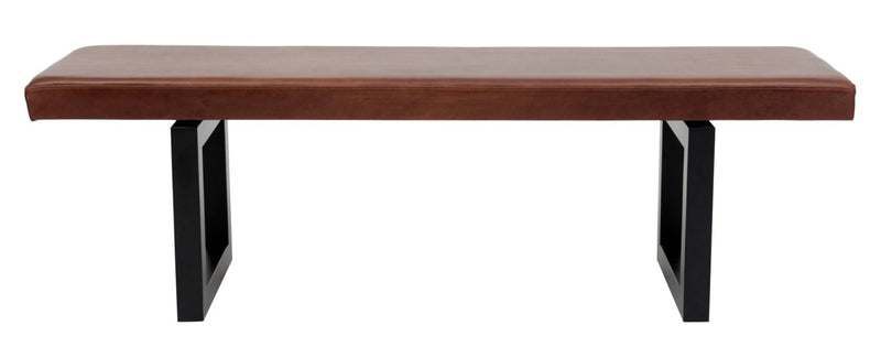 GAX 16 Leather Bench - Matte Black Base - Artless - Stools + Benches + Ottomans - 48