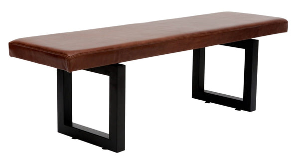 GAX 16 Leather Bench - Matte Black Base - Artless - Stools + Benches + Ottomans - 48"W - Blackbean - HORNE