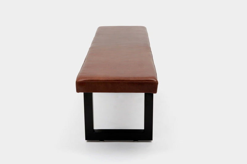 GAX 16 Leather Bench - Matte Black Base - Artless - Stools + Benches + Ottomans - 48