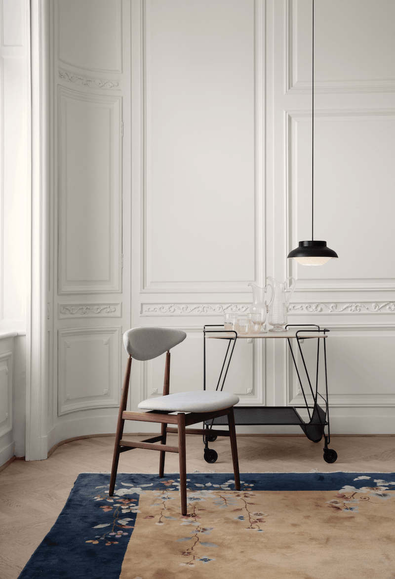 Gent Dining Chair - Gubi - Chairs - Black Stained Ash - Antique Brass - Gabriel Tempt - 60152 - HORNE