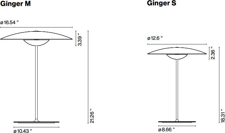 Ginger Table Lamp - Plug And Cord - Marset - Table + Task - Ginger S - Small - Oak - HORNE