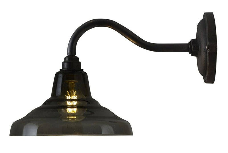 Glass School Wall Light Size 1 - Original BTC - Wall Sconces - Antracite Glass - HORNE