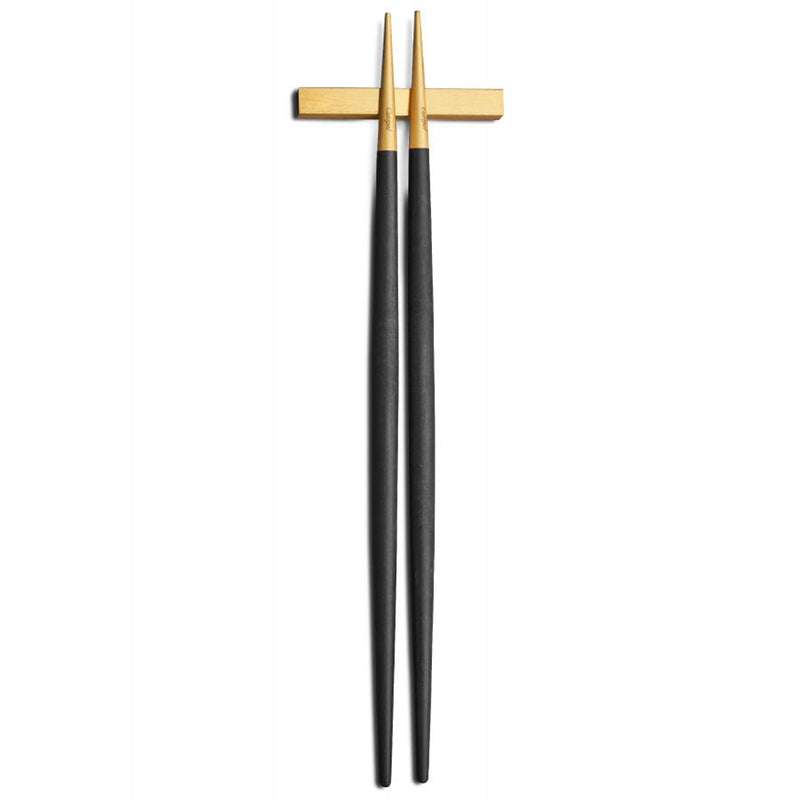 Goa Chopstick Set - Brushed Gold - Cutipol - Flatware + Serving Pieces - Black - HORNE