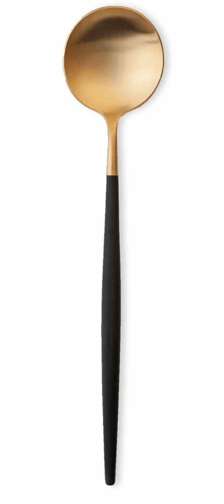 Goa Serving Spoon - Brushed Gold/Black Handle