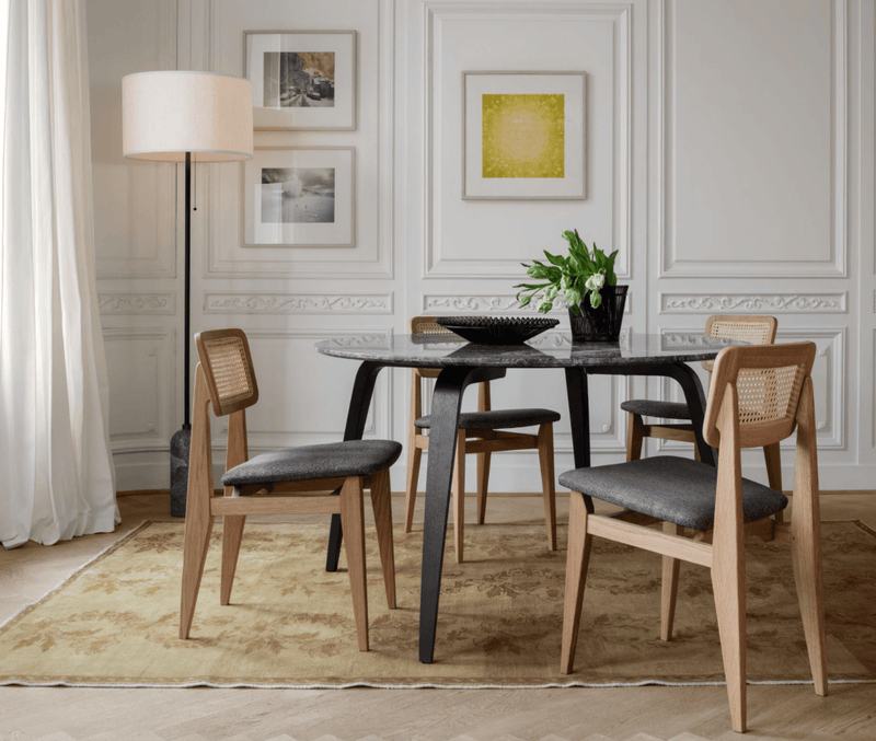 Gravity Floor Lamp - Gubi - Floor Lamps - Black Steel - Canvas - HORNE