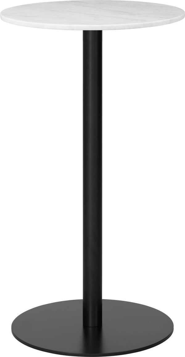 Gubi 1.0 Bar Table - Ø60 - Gubi - Tables + Desks - Black - White Carrara - HORNE