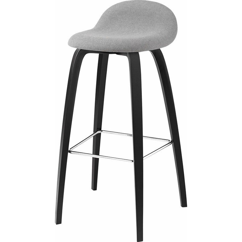 Gubi 3D Stool Upholstered Shell - Wood Base - 25.6