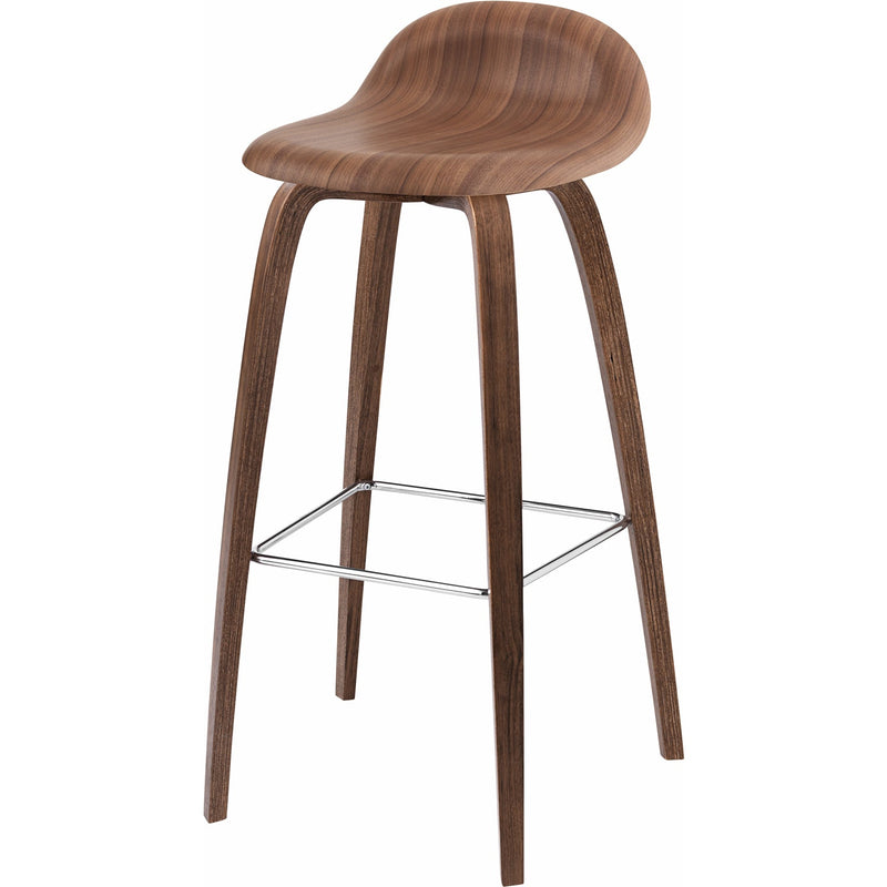 Gubi 3D Stool Wood Shell - Wood Base - 25.6