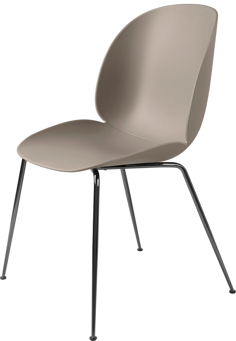 Beetle Dining Chair - Black Chrome Base - Gubi - Chairs - Alabaster White - HORNE