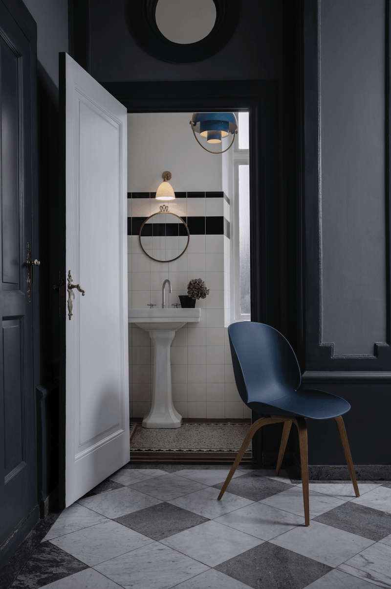 Beetle Dining Chair - Black Stained Beech Base - Gubi - Chairs - Alabaster White - HORNE