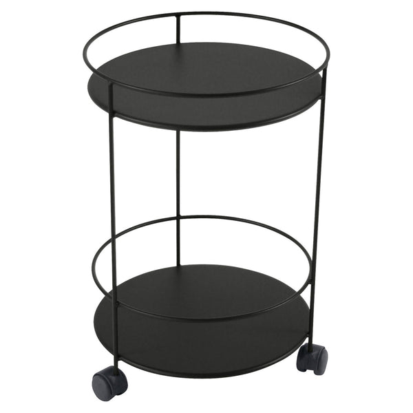 Guinguette Side Table with Wheels - Fermob - Outdoor Furniture - Liquorice - HORNE