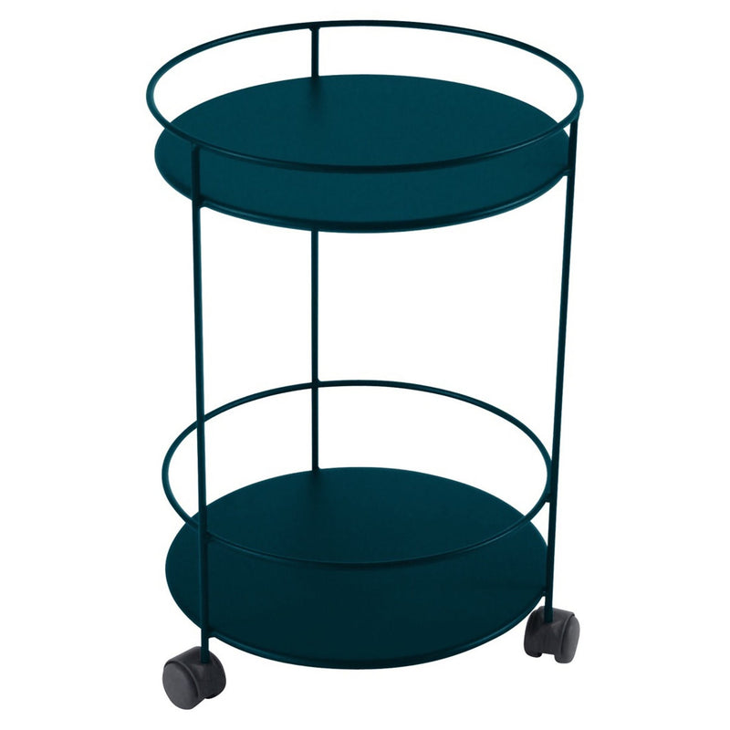 Guinguette Side Table with Wheels - Fermob - Outdoor Furniture - Acapulco Blue - HORNE