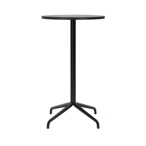 Harbour Column Bar Table - 24" Dia with Feet - Audo Copenhagen - Tables + Desks - Black Oak Veneer - HORNE