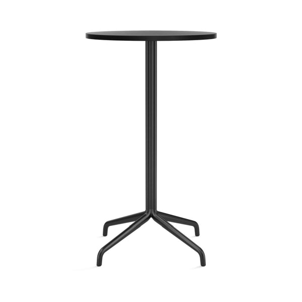 Harbour Column Bar Table - 24" Dia with Feet - Audo Copenhagen - Tables + Desks - Charcoal Linoleum - HORNE