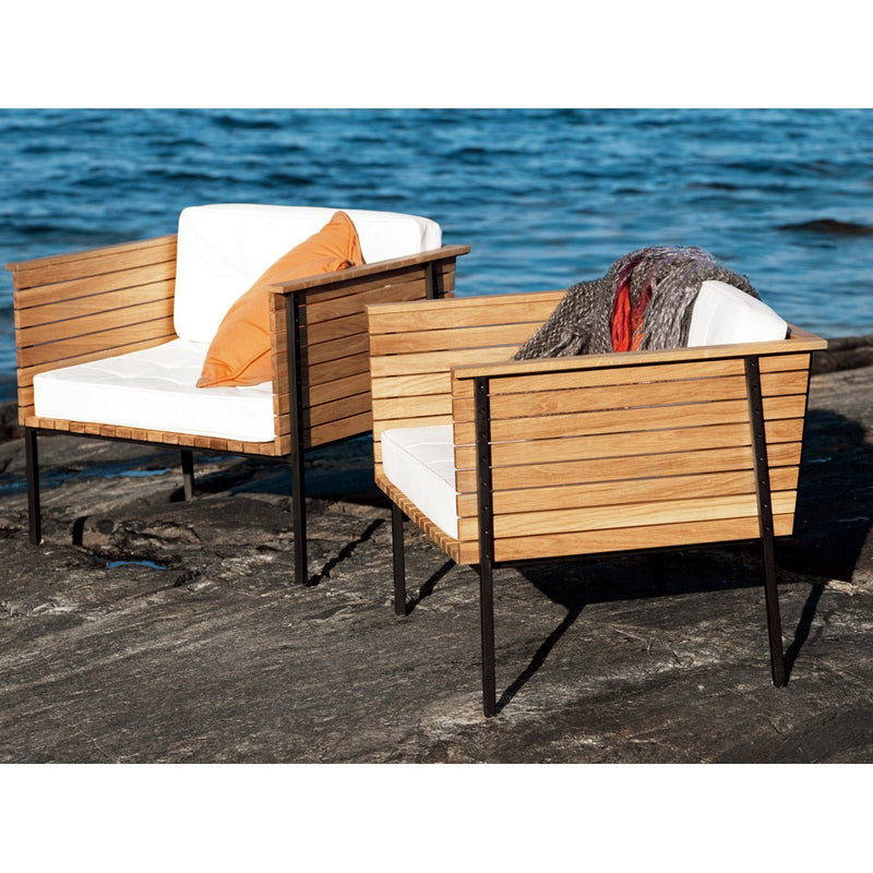 Haringe Lounge Chair - Skargaarden - Outdoor Furniture - Black Stainless Steel - Nature Grey - HORNE