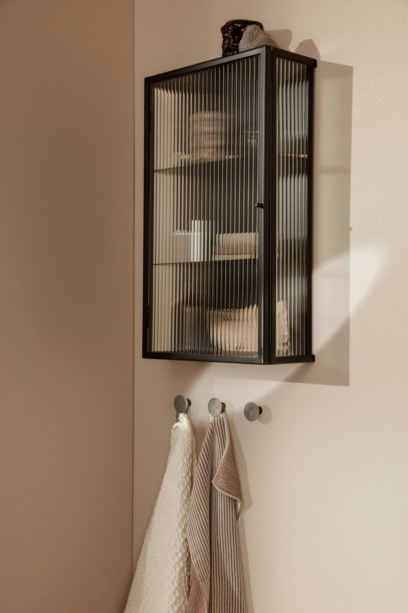 Haze Wall Cabinet - Ferm Living - Storage + Organization - Black - Reeded - HORNE