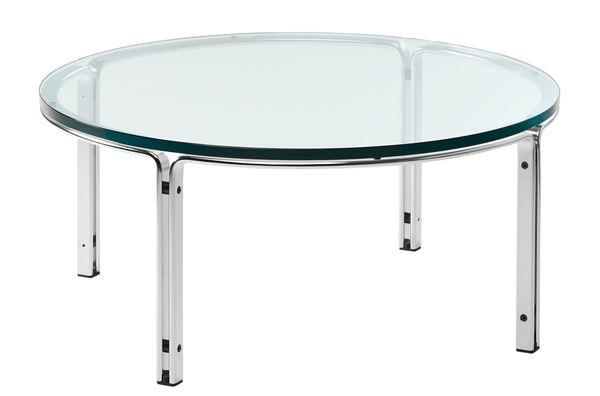 HB 110 Coffee Table - Lange Production - Tables - 35" Dia. - Glass - Stainless Steel - HORNE
