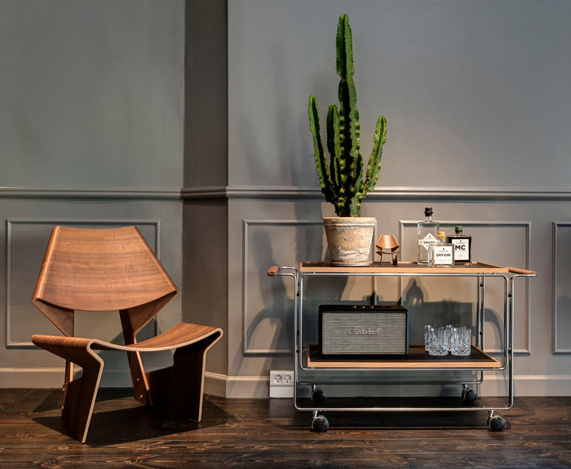 HB 128 Bar Cart - Lange Production - Trolleys + Carts - Stainless Steel - HORNE