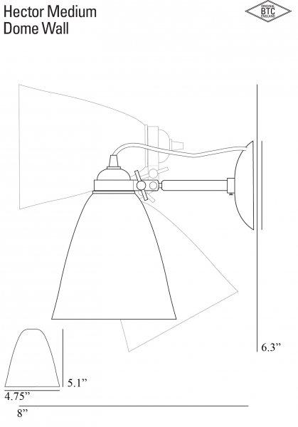Hector Medium Wall LightWith SwitchOriginal BTC