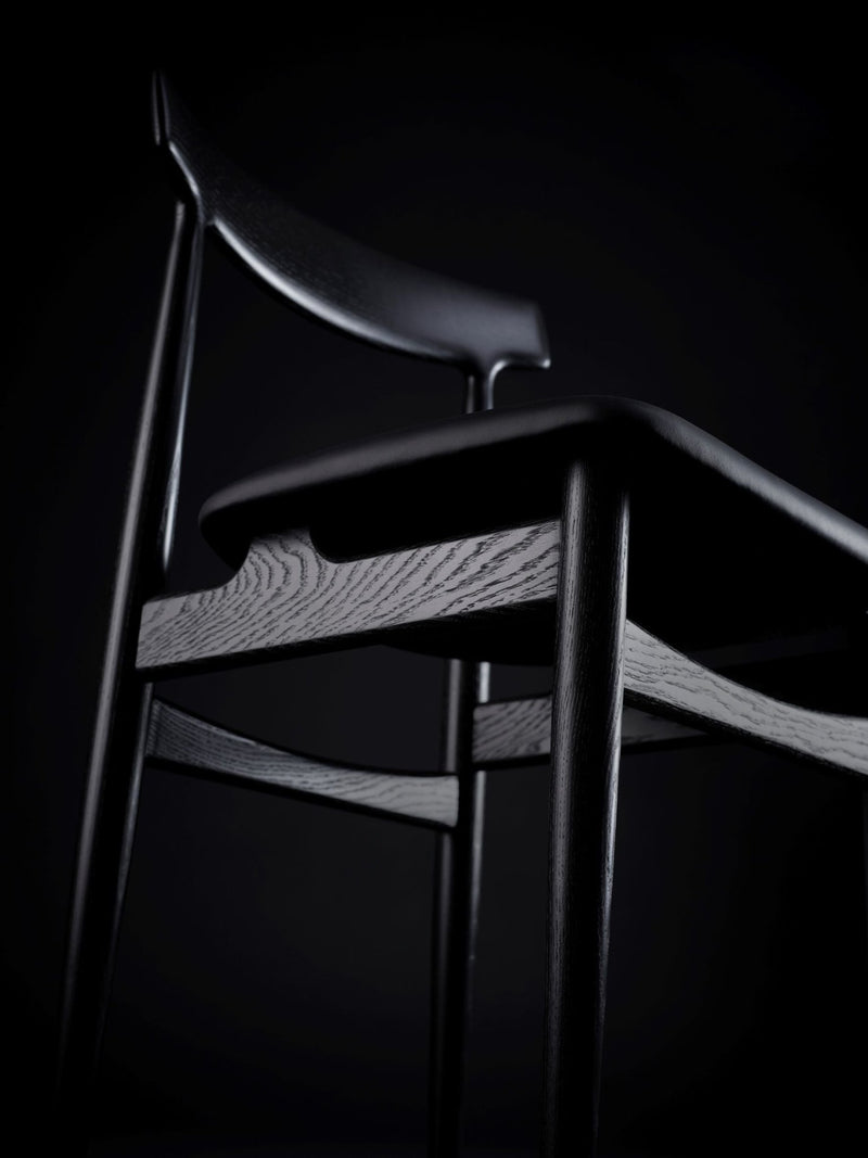 Hertug Dining Chair - Eikund - Chairs - White Oiled Oak - Textile Blackened Blue - HORNE