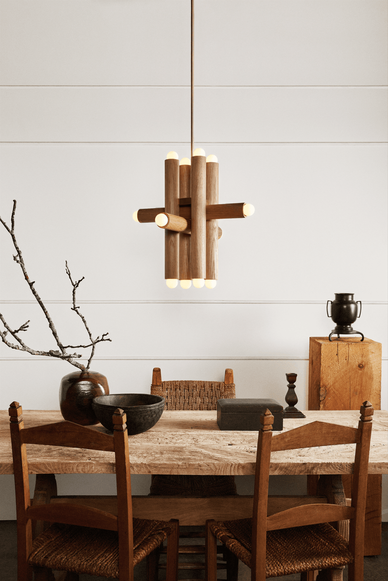 Hieroglyph Pendant XII - Workstead - Pendants - Natural Oak - Hewn Brass - HORNE